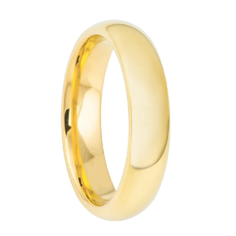 Rings Wear Hacks-Yellow Gold Tungsten Wedding Band