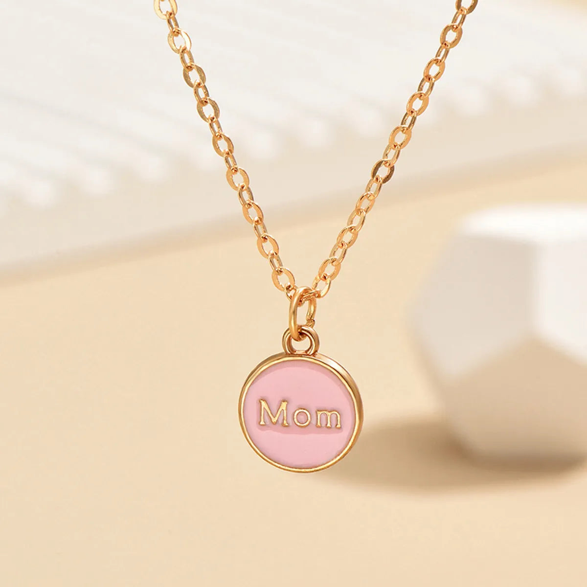 Necklaces For Heat Glow-IG Style Simple Style Round Letter Alloy Enamel Women's Pendant Necklace