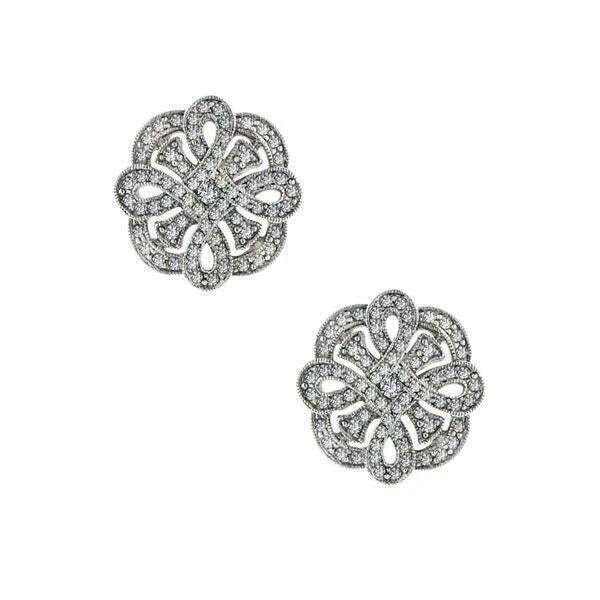 Earrings For Festive Gatherings-Antiquities Couture Pave Crystal Button Earrings