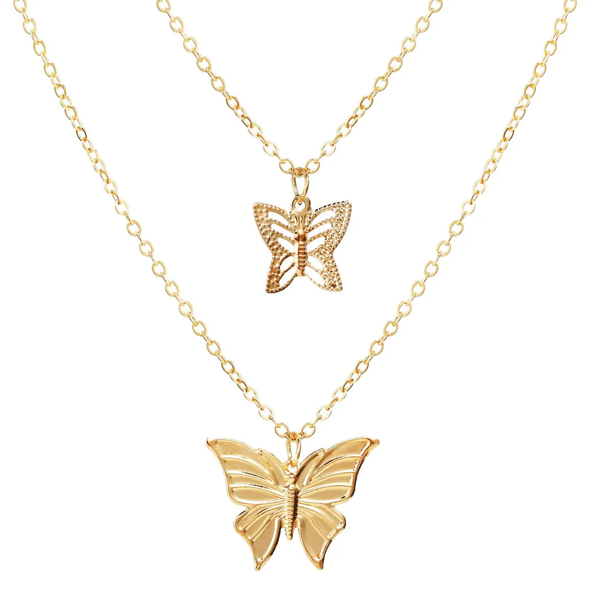 Necklaces For Thick Fits-Butterfly Star Pendant Creative Retro Alloy Metal Multilayer Clavicle Chain Necklace Wholesale