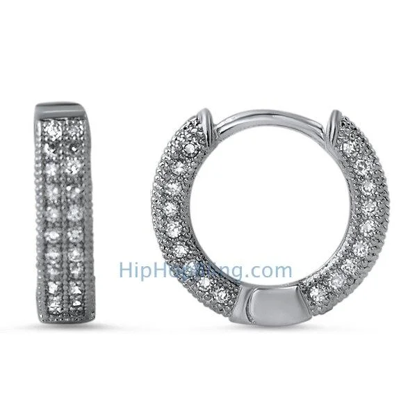 Tailored Earrings Designs-3D Hoop Earrings CZ Micro Pave